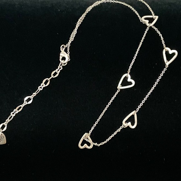 AEO American Eagle Outfitters Silver Tone Open Heart Necklace - Picture 2 of 7